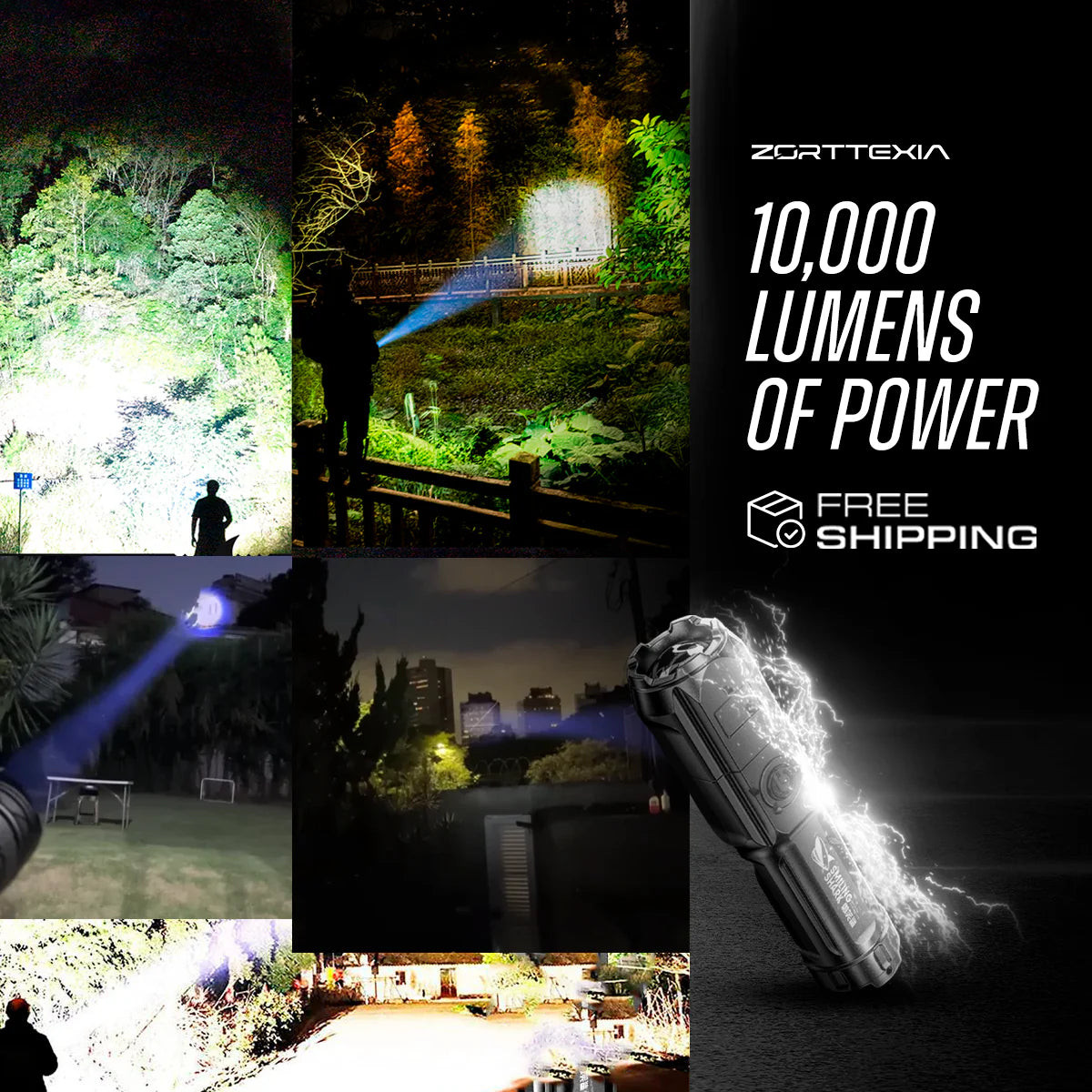 Laser Flash - Ultra-Bright 10,000 Lumen Flashlight
