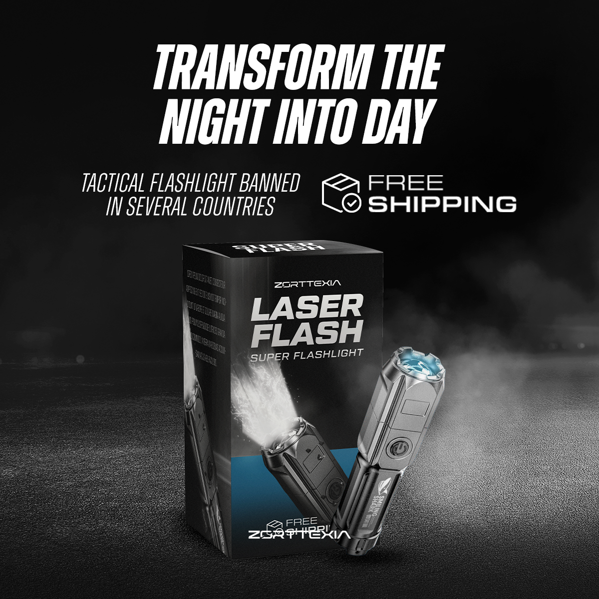 Laser Flash - Super flashlight with 10,000 lumens